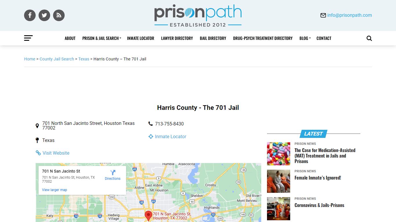 Harris County - The 701 Jail - Prison Inmate Search & Locator - Prison ...